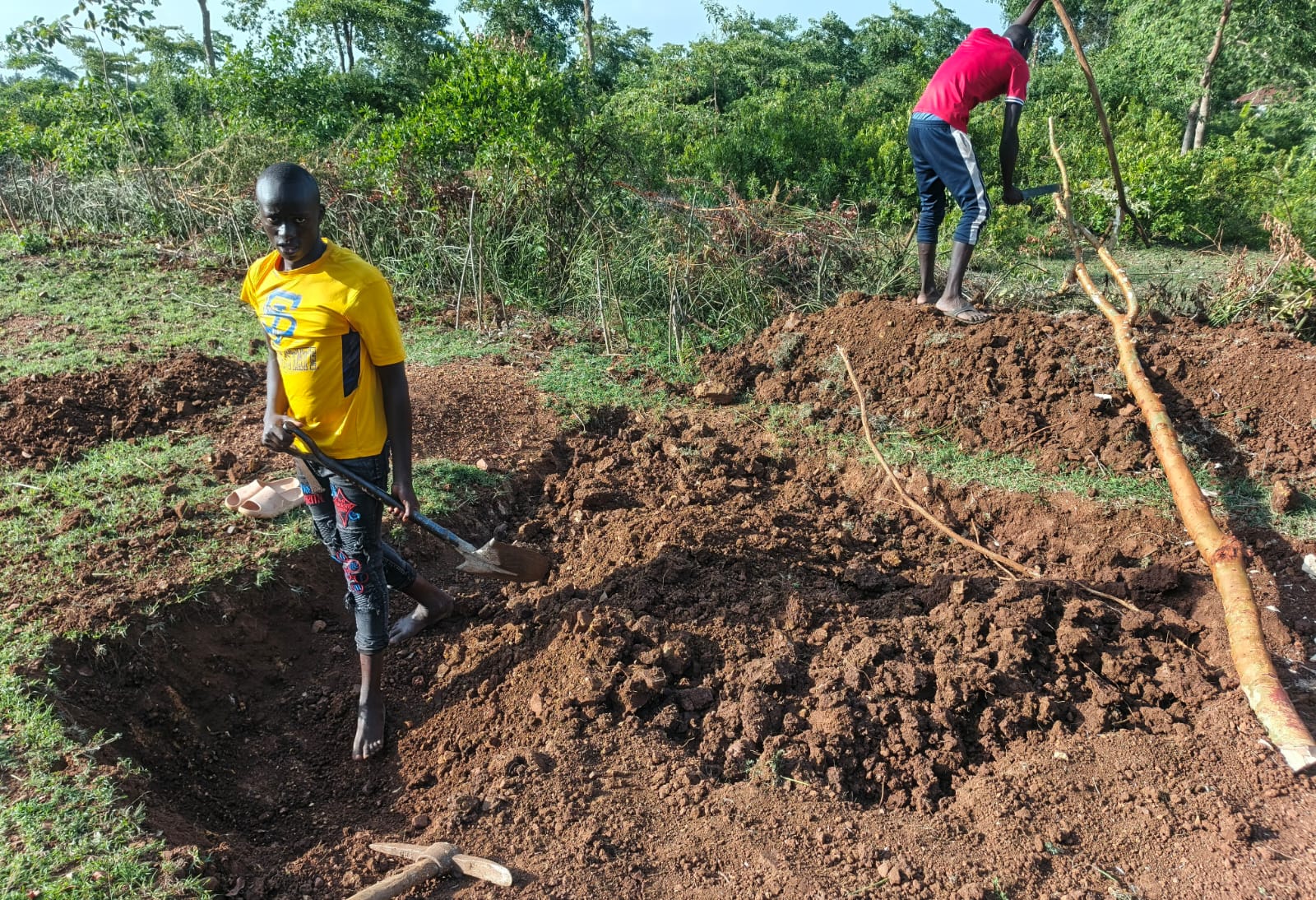 Youth community members working together
